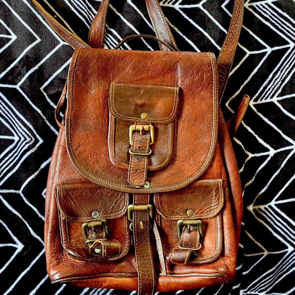 Genuine Goat Leather Mini Backpack